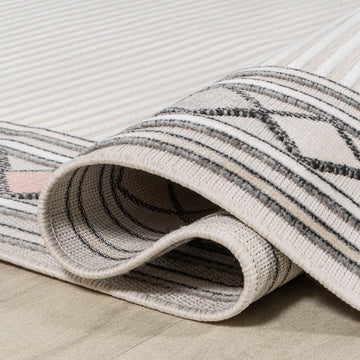 Sebastian High-low Modern Diamond Border Indoor/Outdoor Area Rug